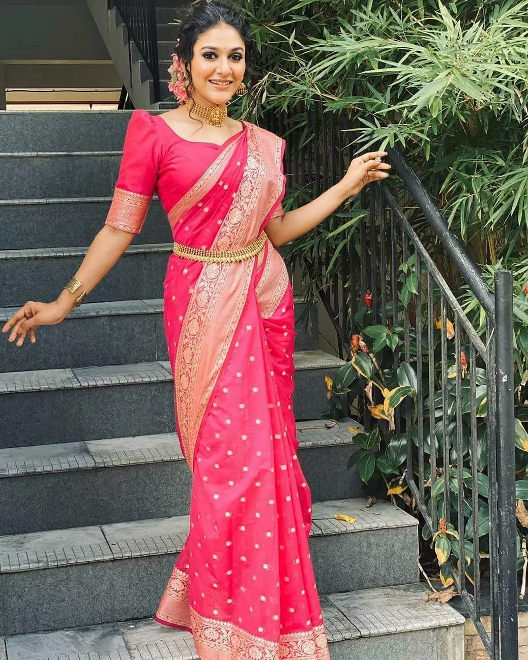 Indian Actress Anarkali Nazar Photoshoot in Traditional Red Saree